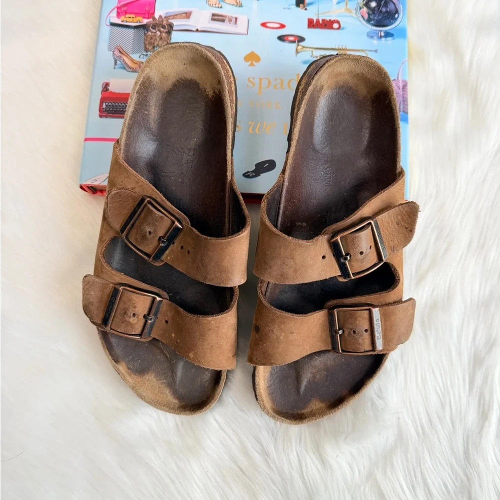 Birkenstock Arizona Tan Double Strap Sandals - Picture 10 of 10